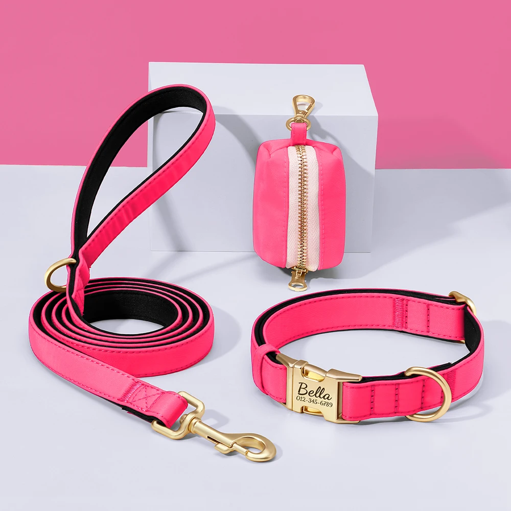 Personalized Dog Collar Leash Bag Set Pet ID Tag Collars Pet Treat Bag Pouch Snack Bags For Small Medium Large Dogs 3pcs/set
Personalized Dog Collar Leash Bag Set Pet ID Tag Collars Pet Treat Bag Pouch Snack Bags For Small Medium Large Dogs 3pcs/set
