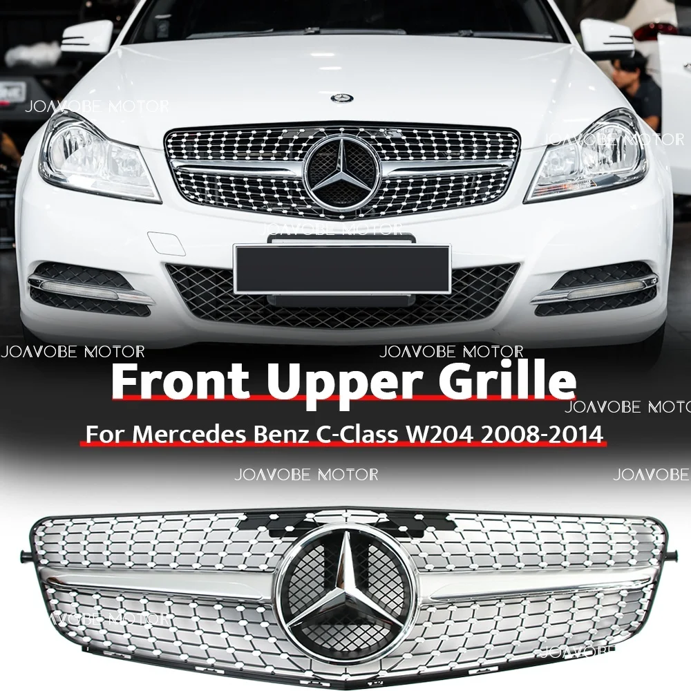 Chrome Silver Diamonds Style Front Grille W/Chrome Silver Emblem For Mercedes Benz C-Class W204/S204/C204 2008-2014
Chrome Silver Diamonds Style Front Grille W/Chrome Silver Emblem For Mercedes Benz C-Class W204/S204/C204 2008-2014