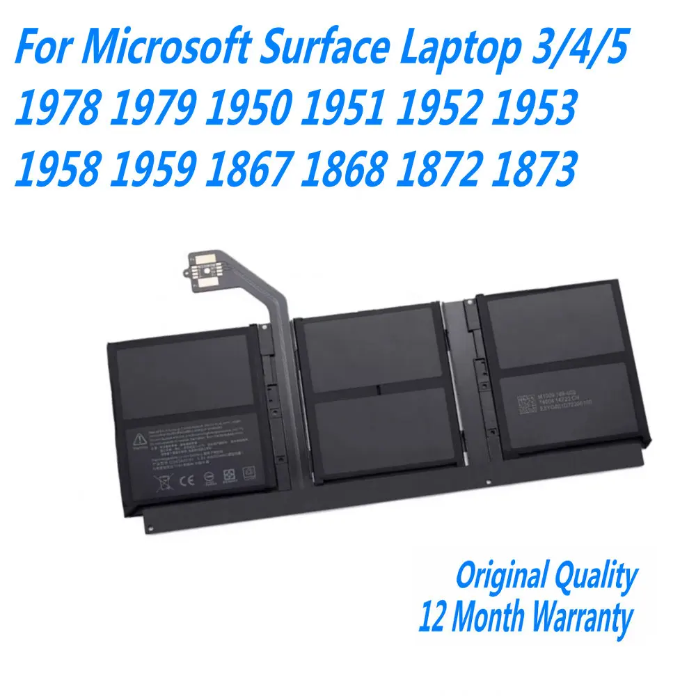 G3HTA057H DYNT02 Laptop Battery For Microsoft Surface Laptop 3/4/5 1867 1868 1872 1873 1958 1959 1978 1979 1950 1951 1952 1953
G3HTA057H DYNT02 Laptop Battery For Microsoft Surface Laptop 3/4/5 1867 1868 1872 1873 1958 1959 1978 1979 1950 1951 1952 1953