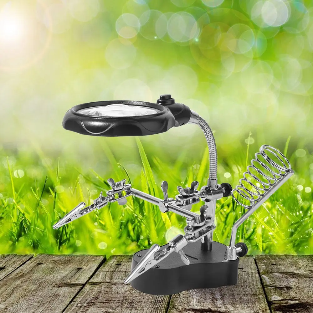 3.5X 12X Desktop Magnifying Glass Adjustable Alligator Clips Chip Repair Magnifier Loupe Stable Base Welding LED Magnifier
3.5X 12X Desktop Magnifying Glass Adjustable Alligator Clips Chip Repair Magnifier Loupe Stable Base Welding LED Magnifier