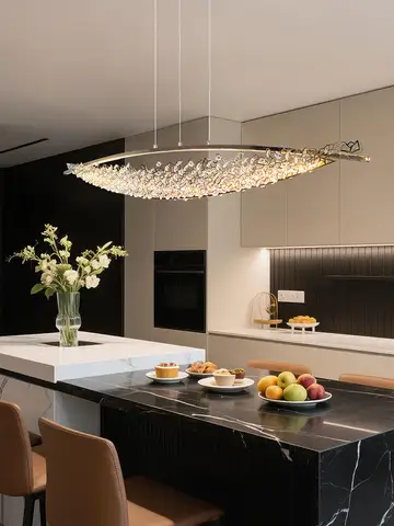 Swarovski Crystal Boat Restaurant Island Terrace Pendant Led Chandelier Italian Light Luxury Premium Villa Dining Room Luminaire