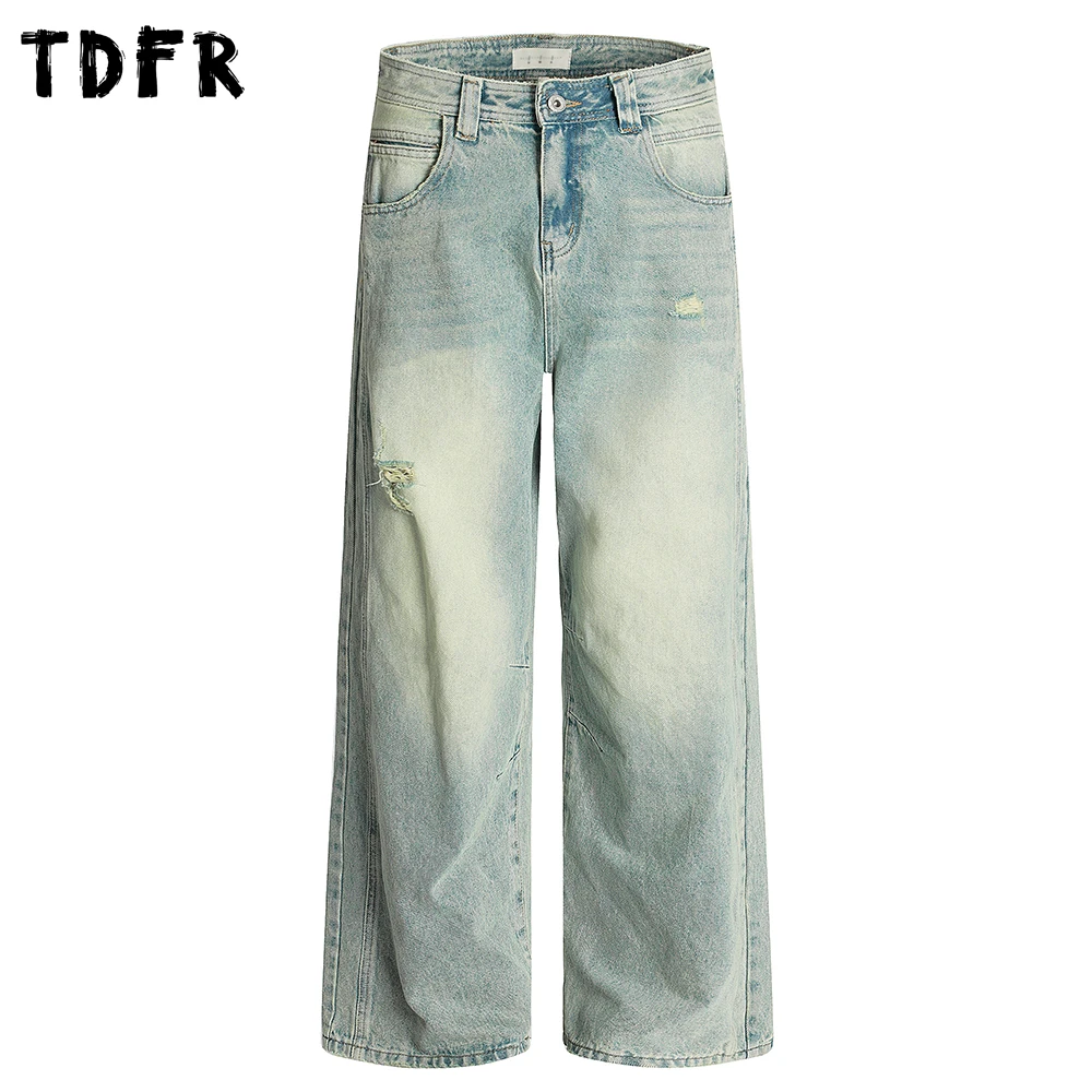 Ripped Denim Pants Mens Washed Distressed Spliced Streetwear Retro Straight Loose Wide leg Jeans Men
Ripped Denim Pants Mens Washed Distressed Spliced Streetwear Retro Straight Loose Wide leg Jeans Men