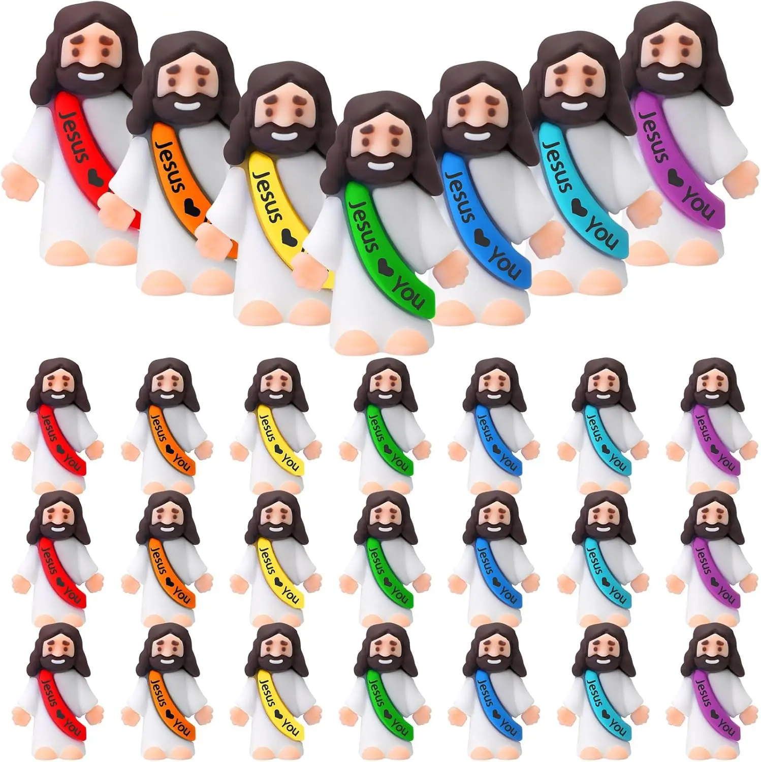 25 Pcs Mini Jesus Figurines, Multicolor Easter Egg Stuffers for Hide and Seek Religious Gifts
25 Pcs Mini Jesus Figurines, Multicolor Easter Egg Stuffers for Hide and Seek Religious Gifts
