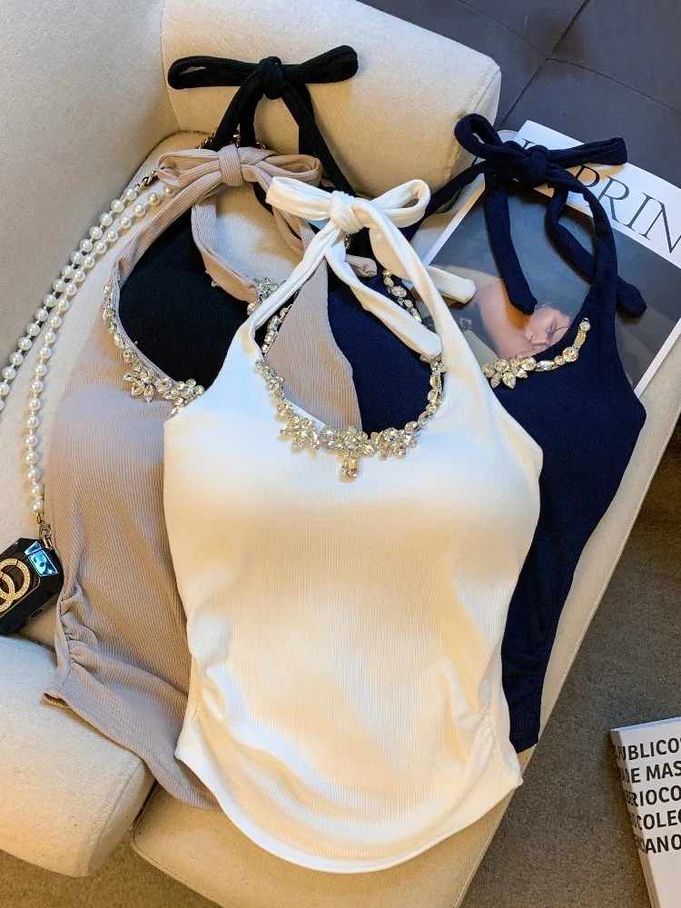 Sexy Trendy Diamond Embellished Strapless Vest Women's Spring Summer Slimming Top Citywalk Fashion Glitzy Girl Style
Sexy Trendy Diamond Embellished Strapless Vest Women's Spring Summer Slimming Top Citywalk Fashion Glitzy Girl Style