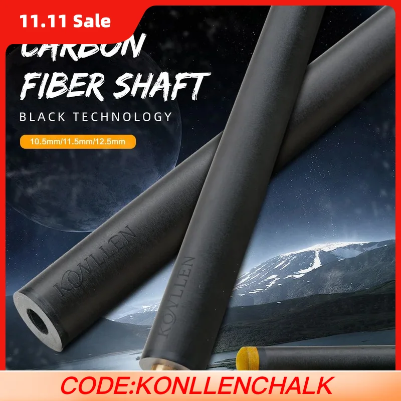 KONLLEN-Carbon Fiber Shaft for Billiard Pool Cue Stick, Uni-Loc Joint, Single Shaft, 10.5mm, 11.5mm, 3/8mm * 8 Radial, New
KONLLEN-Carbon Fiber Shaft for Billiard Pool Cue Stick, Uni-Loc Joint, Single Shaft, 10.5mm, 11.5mm, 3/8mm * 8 Radial, New