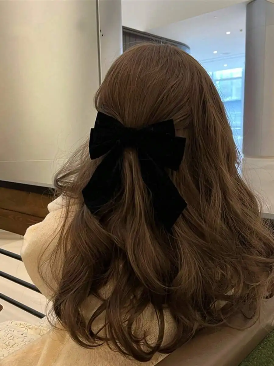 Black Velvet Bow Hair Clip Claw For Women Daily Styling Elegant Accessory
Black Velvet Bow Hair Clip Claw For Women Daily Styling Elegant Accessory