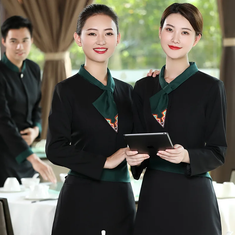 Hotel Fashion Restaurant Waiter Work Uniform Long Sleeve Women's Catering Clothing Hot Pot Restaurant Autumn Winter Workwear Men
Hotel Fashion Restaurant Waiter Work Uniform Long Sleeve Women's Catering Clothing Hot Pot Restaurant Autumn Winter Workwear Men
