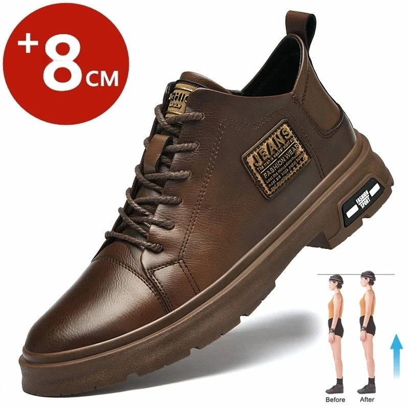 Men Genuine Leather Heightening Shoes Comfort Lace Up Casual Elevator Shoes Commerce Breathable Height Increase Insole 8CM Sport
Men Genuine Leather Heightening Shoes Comfort Lace Up Casual Elevator Shoes Commerce Breathable Height Increase Insole 8CM Sport