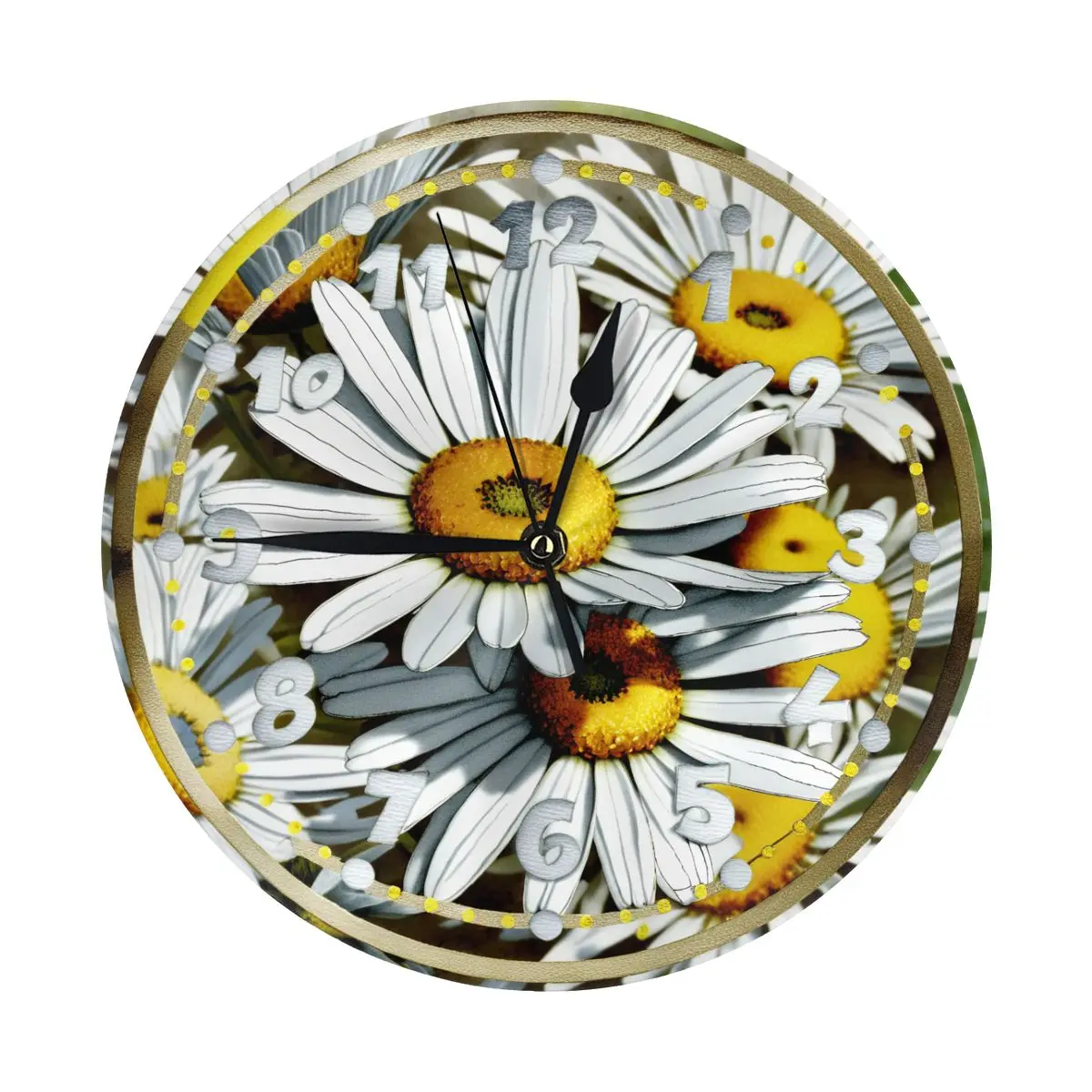 Silent Round Wall Clock, Daisies Flowers Decorative Quiet Non Ticking Battery Operated Art Wall Clocks for Living Room Bedroom
Silent Round Wall Clock, Daisies Flowers Decorative Quiet Non Ticking Battery Operated Art Wall Clocks for Living Room Bedroom