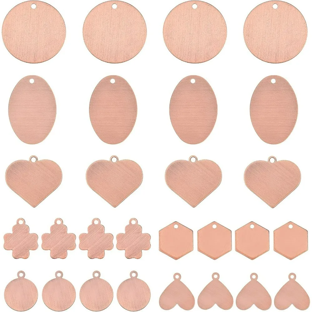 28pcs Metal Stamping Blanks 7 Styles Brass Blank Stamping Tag Flat Round/Cross/Oval/Heart Stamping Charms with Hole
28pcs Metal Stamping Blanks 7 Styles Brass Blank Stamping Tag Flat Round/Cross/Oval/Heart Stamping Charms with Hole