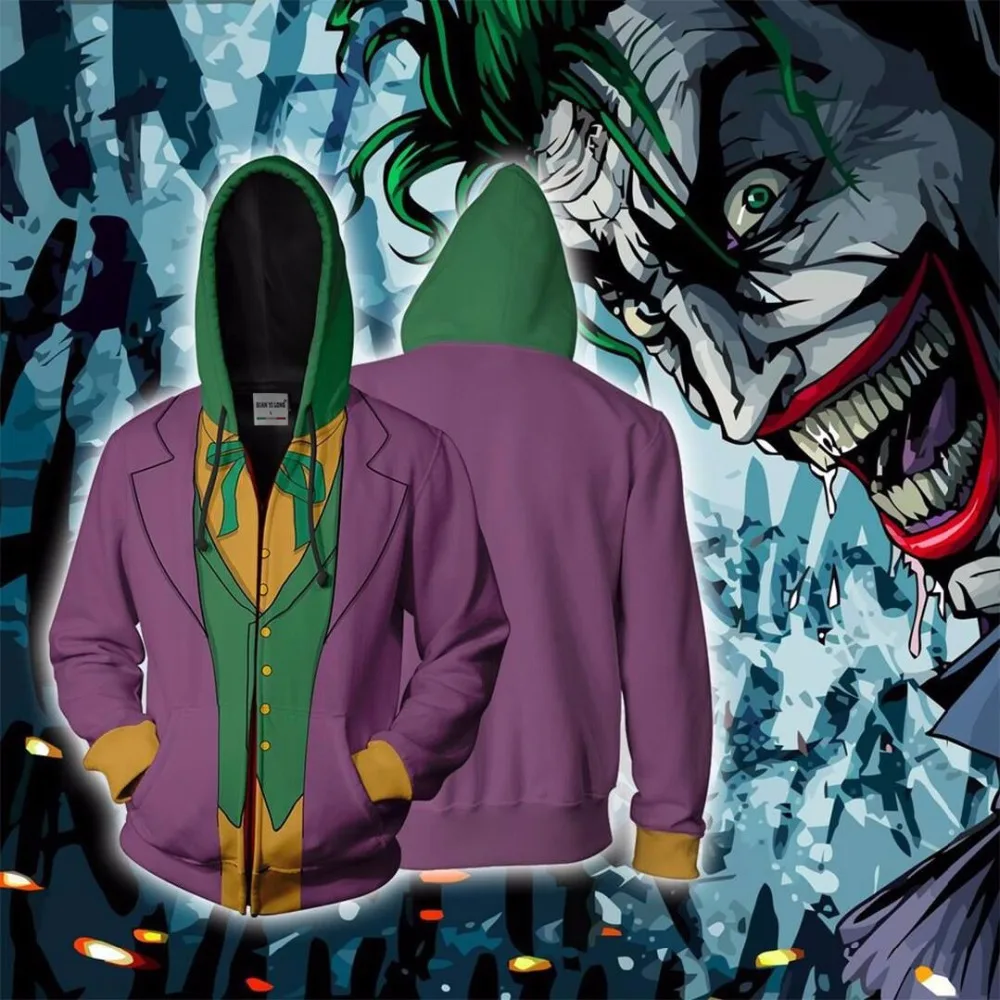 Skull Jack 3D The Joker Cosplay Jacket Suit Zipper Hooded Hoodies Sweatshirts Coat Casual Tops Outwear Zipper, Hooded
Skull Jack 3D The Joker Cosplay Jacket Suit Zipper Hooded Hoodies Sweatshirts Coat Casual Tops Outwear Zipper, Hooded