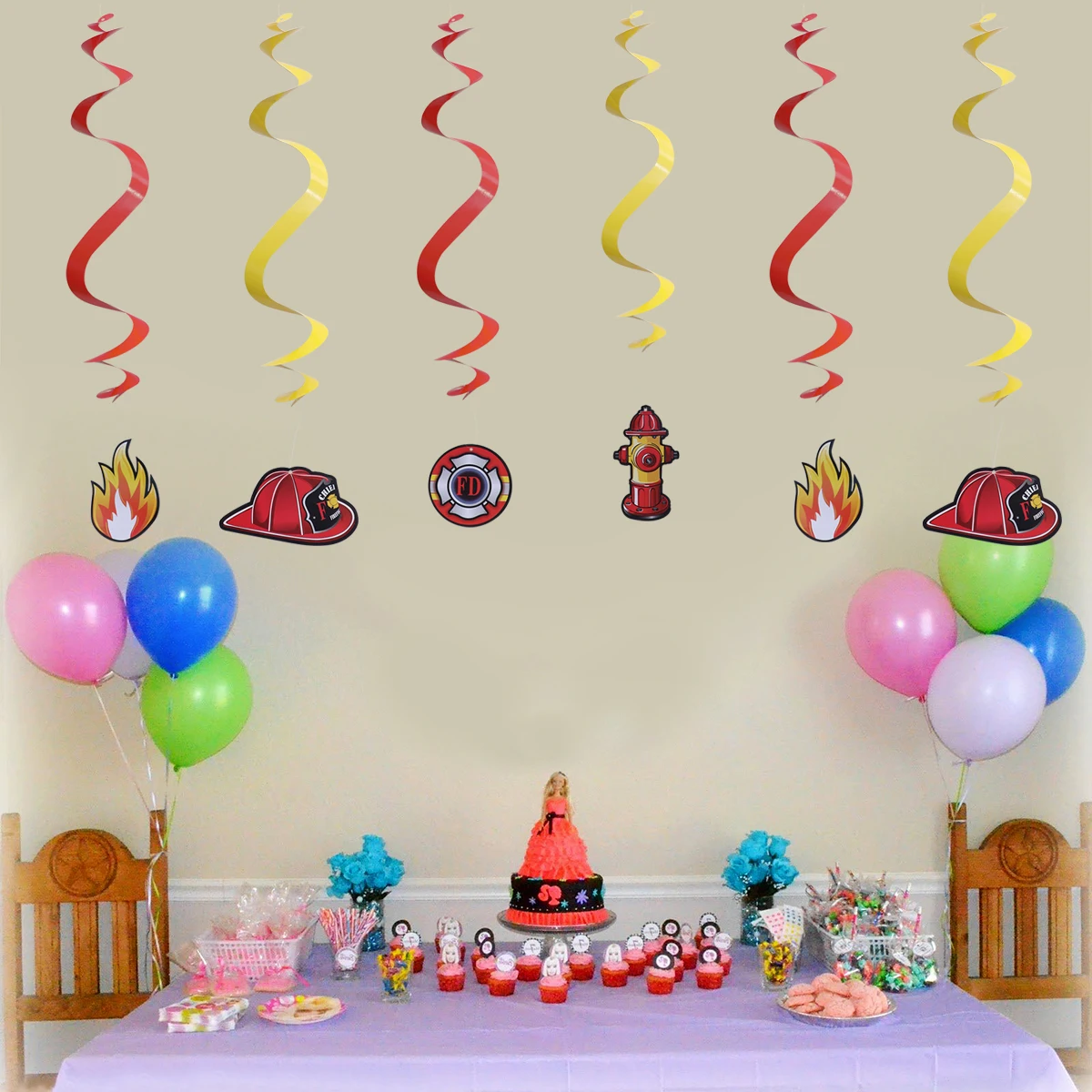 12 Pcs Fire Hanger Firefighter Party Decorations Swirls Ornament Supplies Favor
12 Pcs Fire Hanger Firefighter Party Decorations Swirls Ornament Supplies Favor