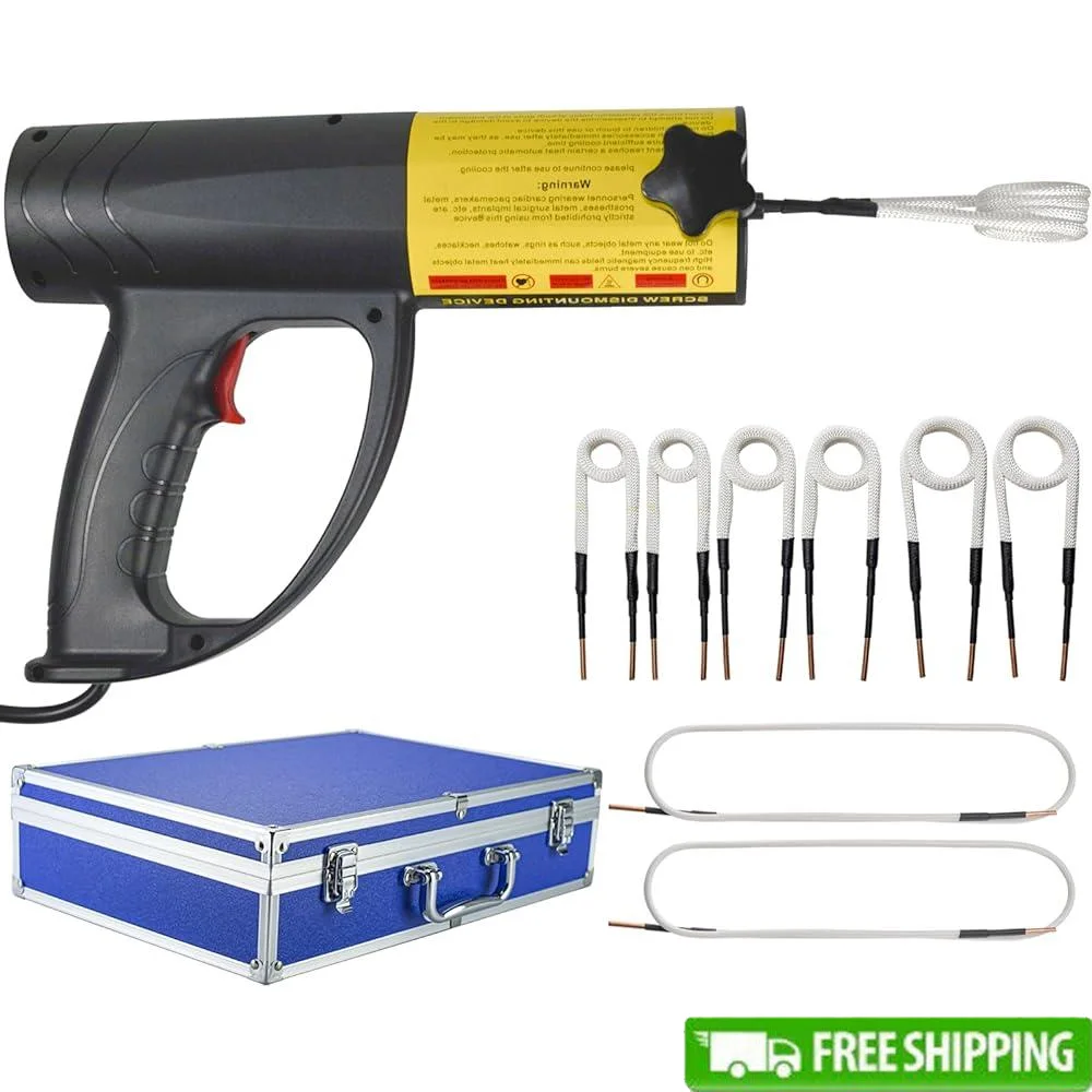 1500W Induction Heater Bolt Removal Tool Flameless Heating Kit with 8 Coils Fast Metal Repair and Rusty Screw Removal
1500W Induction Heater Bolt Removal Tool Flameless Heating Kit with 8 Coils Fast Metal Repair and Rusty Screw Removal