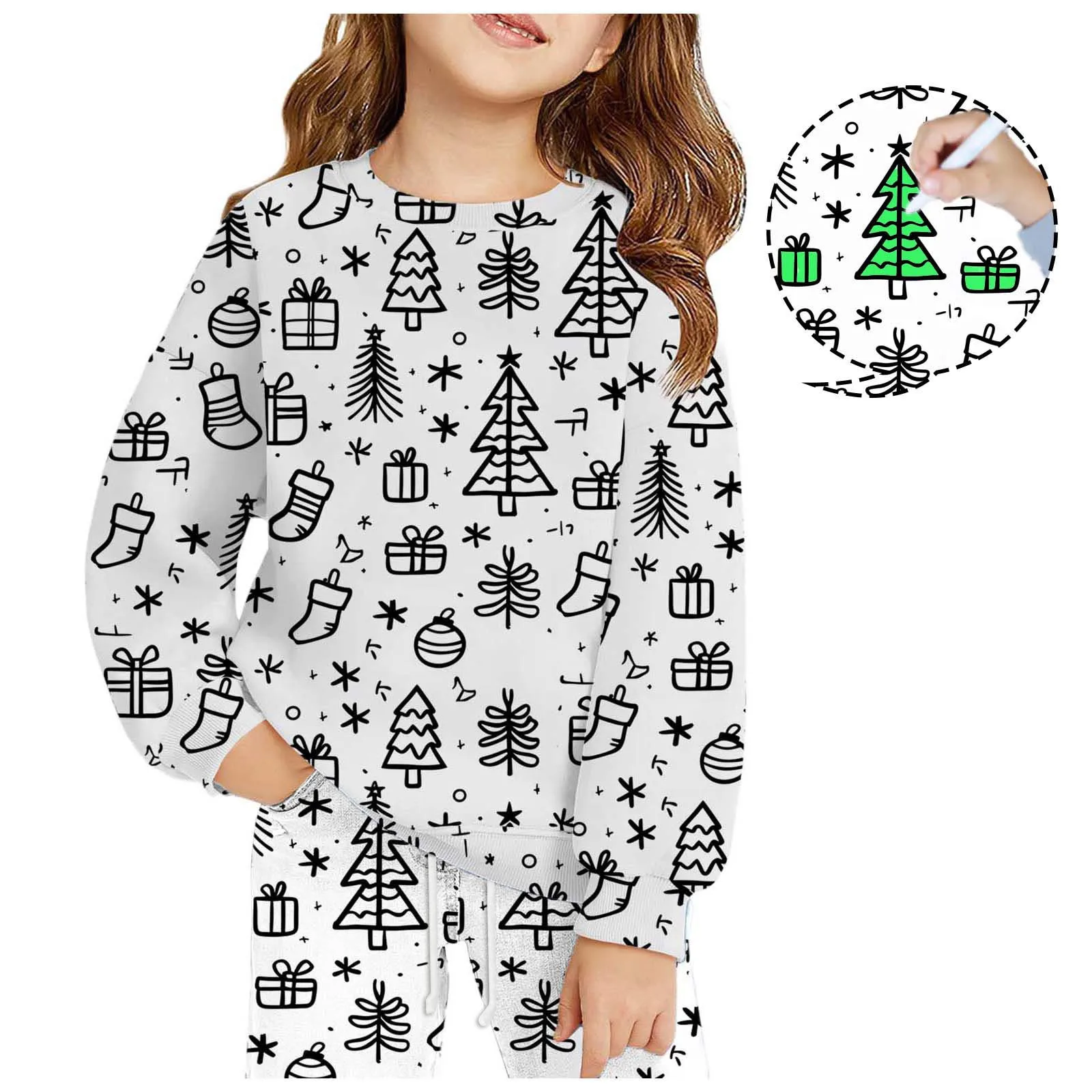 Christmas DIY Sweatshirt Kid Sketch Colorful Set Kid Art Color Your Own Outfits Handicraft Toys DIY Crafts Outfits For Baby Girl
Christmas DIY Sweatshirt Kid Sketch Colorful Set Kid Art Color Your Own Outfits Handicraft Toys DIY Crafts Outfits For Baby Girl