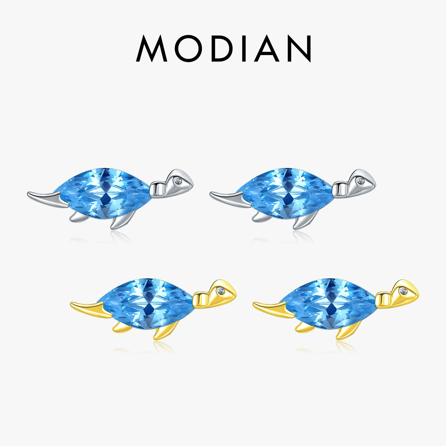 Modian Cute Tiny Dinosaur Stud Earrings Real 925 Sterling Silver Blue Zirconia Animal Earring For Women & Kids Fine Jewelry
Modian Cute Tiny Dinosaur Stud Earrings Real 925 Sterling Silver Blue Zirconia Animal Earring For Women & Kids Fine Jewelry