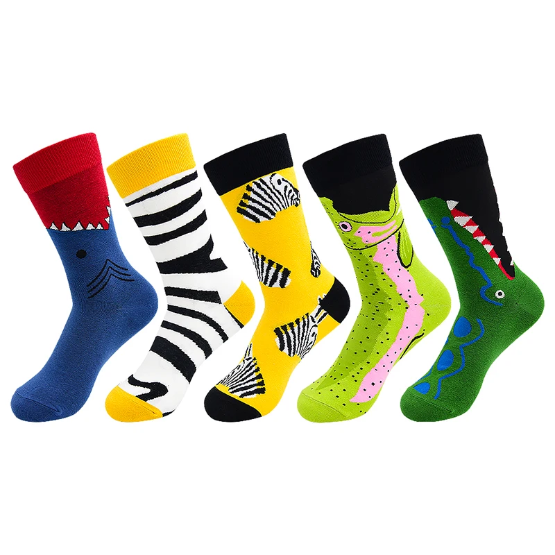 5 Pairs New Men Women Socks Creative Cotton Cartoon Crocodile Shark Salmon Zebra Personality Trend Couple Breathable Funny Socks
5 Pairs New Men Women Socks Creative Cotton Cartoon Crocodile Shark Salmon Zebra Personality Trend Couple Breathable Funny Socks
