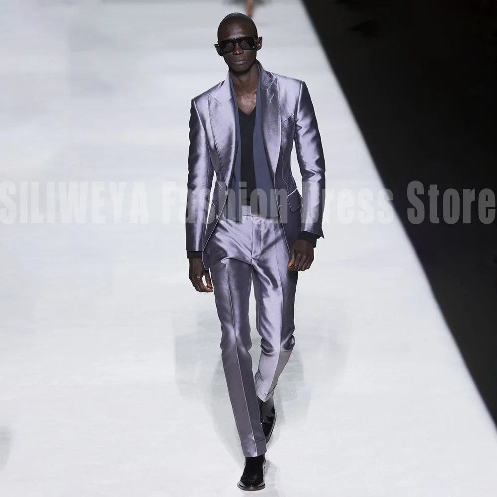 Luxury Satin Men's Suit 2 Pieces Jacket Pants Business Casual Blazer Set High-end Formal Costumes Hommes Traje De Hombre Elegant
Luxury Satin Men's Suit 2 Pieces Jacket Pants Business Casual Blazer Set High-end Formal Costumes Hommes Traje De Hombre Elegant