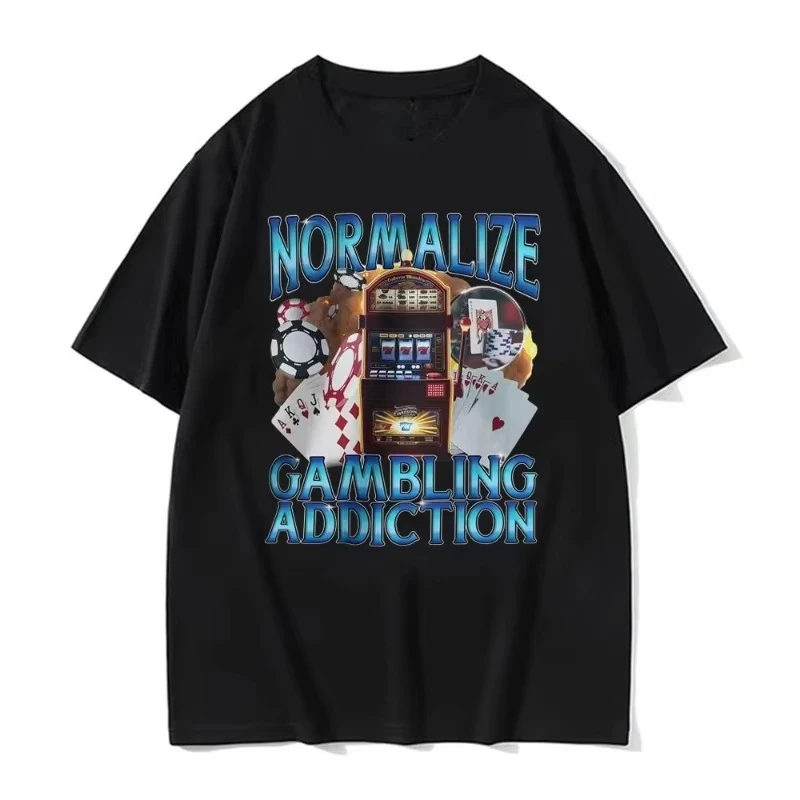 Футболка Normalize Gambling Addiction Meme, футболка Slot Machine и покерные фишки, забавные футболки унисекс, Harajuku, футболка из 100% хлопка с круглым вырезом
Футболка Normalize Gambling Addiction Meme, футболка Slot Machine и покерные фишки, забавные футболки унисекс, Harajuku, футболка из 100% хлопка с круглым вырезом