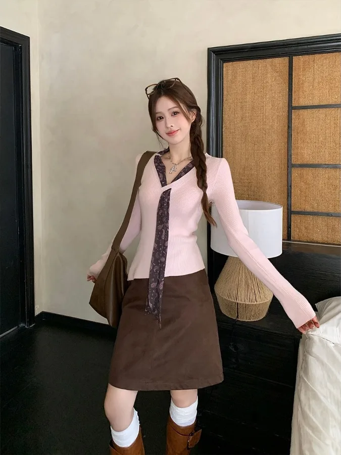 plus Size Knitted V-Neck Long Sleeve Top High Waist A-Line Skirt Two-Piece Set Autumn Winter Fashion Casual Style
plus Size Knitted V-Neck Long Sleeve Top High Waist A-Line Skirt Two-Piece Set Autumn Winter Fashion Casual Style
