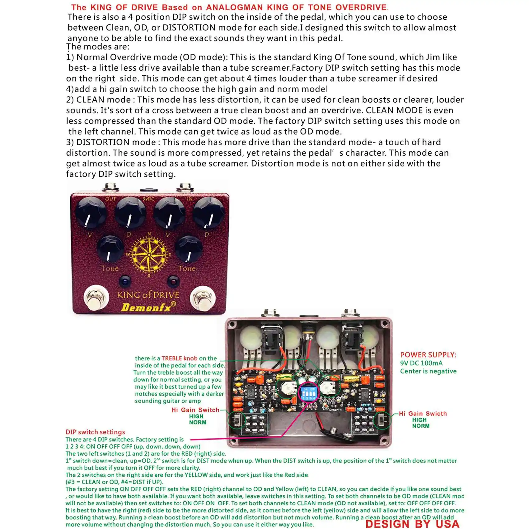 Superior Demonfx King of Tone Overdrive Stomp Analog Based on Analog Man Effect King of Drive Guitar Effect Pedal Accessories
Superior Demonfx King of Tone Overdrive Stomp Analog Based on Analog Man Effect King of Drive Guitar Effect Pedal Accessories