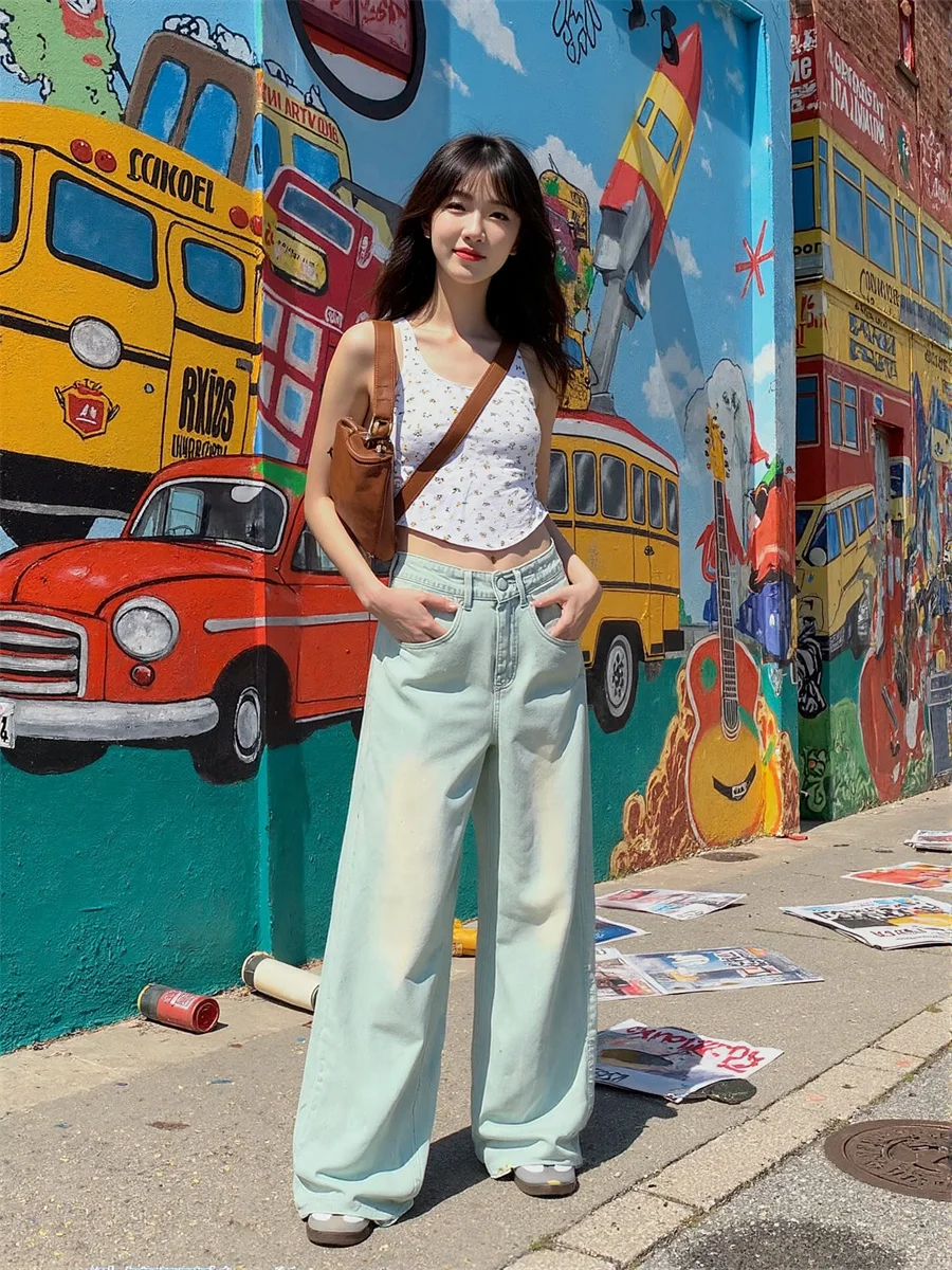 Floor Wide Leg Distressed Jeans Womens Flared Patchwork Pleated Stretchy Slim Fit Classic Trendy Streetwear Modern Chic Blue
Floor Wide Leg Distressed Jeans Womens Flared Patchwork Pleated Stretchy Slim Fit Classic Trendy Streetwear Modern Chic Blue