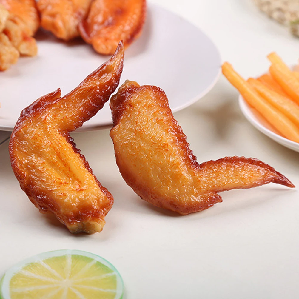 4pcs Realistic Roasted Chicken Wing Model PVC Artificial Food Decor Kitchen Ornaments Display Prop Photoshoot Accessory
4pcs Realistic Roasted Chicken Wing Model PVC Artificial Food Decor Kitchen Ornaments Display Prop Photoshoot Accessory