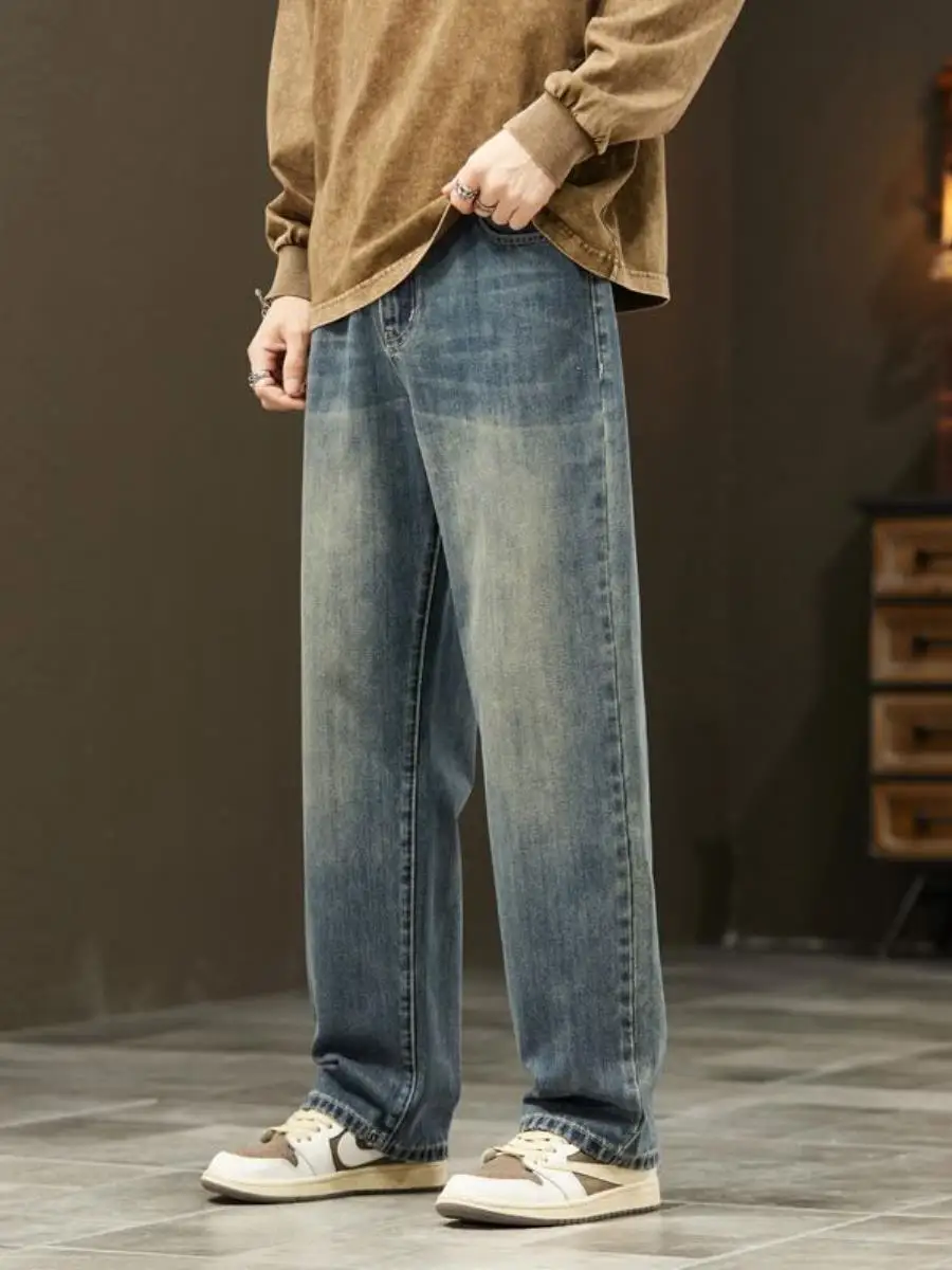 Spring Season Men's Loose Straight Leg Jeans Retro Wide Leg Casual Loose Fit Men's Denim Pants mid Waist Washed Cotton Jeans
Spring Season Men's Loose Straight Leg Jeans Retro Wide Leg Casual Loose Fit Men's Denim Pants mid Waist Washed Cotton Jeans
