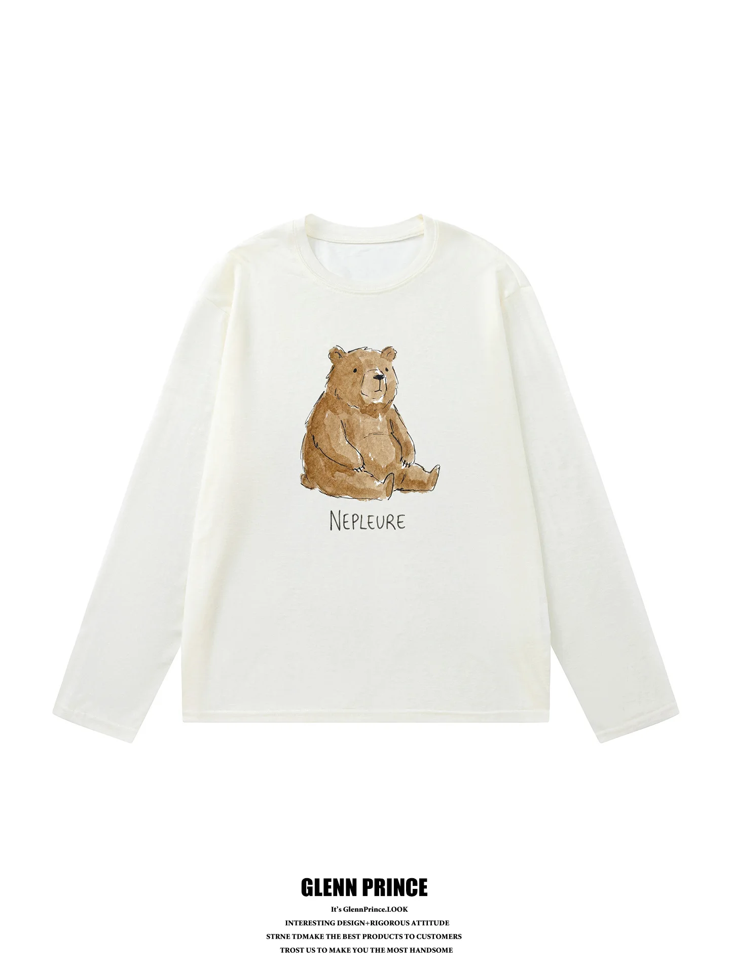 Loose Long Sleeve Men's T-shirt GPstudio Trendy Brand Ins Lyocell Small Bear Print Sunshade Cover Shirt Lazy Style T-shirt
Loose Long Sleeve Men's T-shirt GPstudio Trendy Brand Ins Lyocell Small Bear Print Sunshade Cover Shirt Lazy Style T-shirt