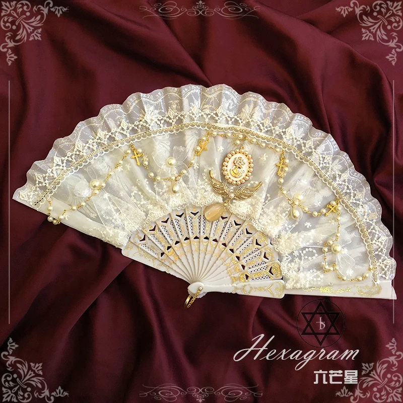 Six Star Lolita Handmade Tea Party Style Flower Wedding White European Court Style Accessories Props Lace Fan
Six Star Lolita Handmade Tea Party Style Flower Wedding White European Court Style Accessories Props Lace Fan