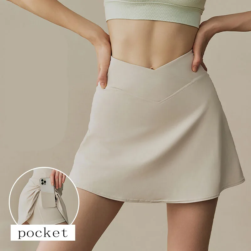 Women Summer Tennis Shorts Skirts Solid High Wiast Sports Fitness Yoga Short Skirt 2 In 1 Running Badminton Anti Exposure Skirt
Women Summer Tennis Shorts Skirts Solid High Wiast Sports Fitness Yoga Short Skirt 2 In 1 Running Badminton Anti Exposure Skirt