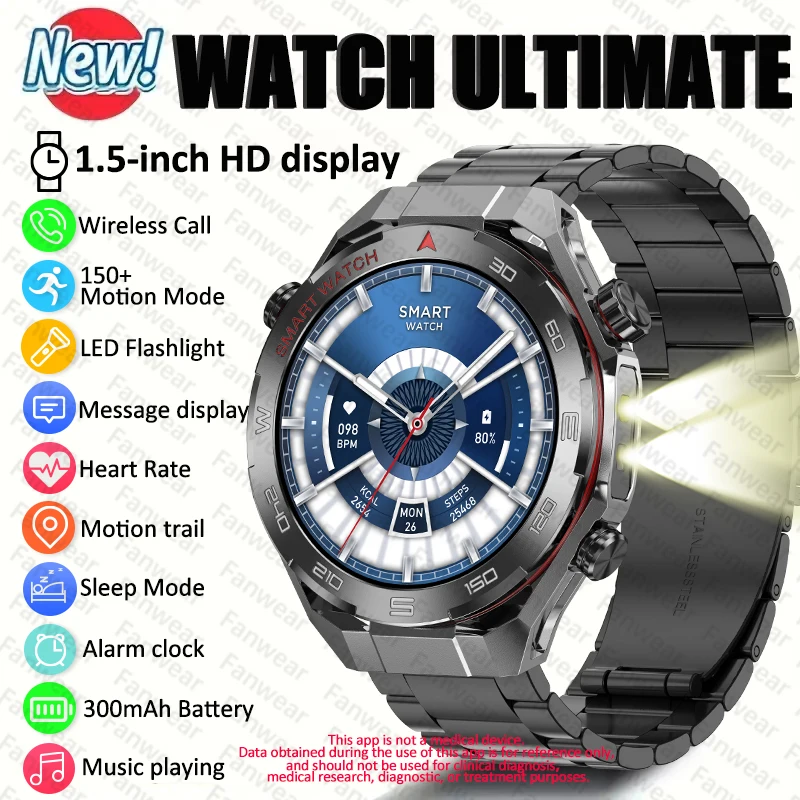 2026 New Watch Ultimate smart watch Men's outdoor flashlight IP69 waterproof Bluetooth call AMOLED HD sports smart health watch
2026 New Watch Ultimate smart watch Men's outdoor flashlight IP69 waterproof Bluetooth call AMOLED HD sports smart health watch
