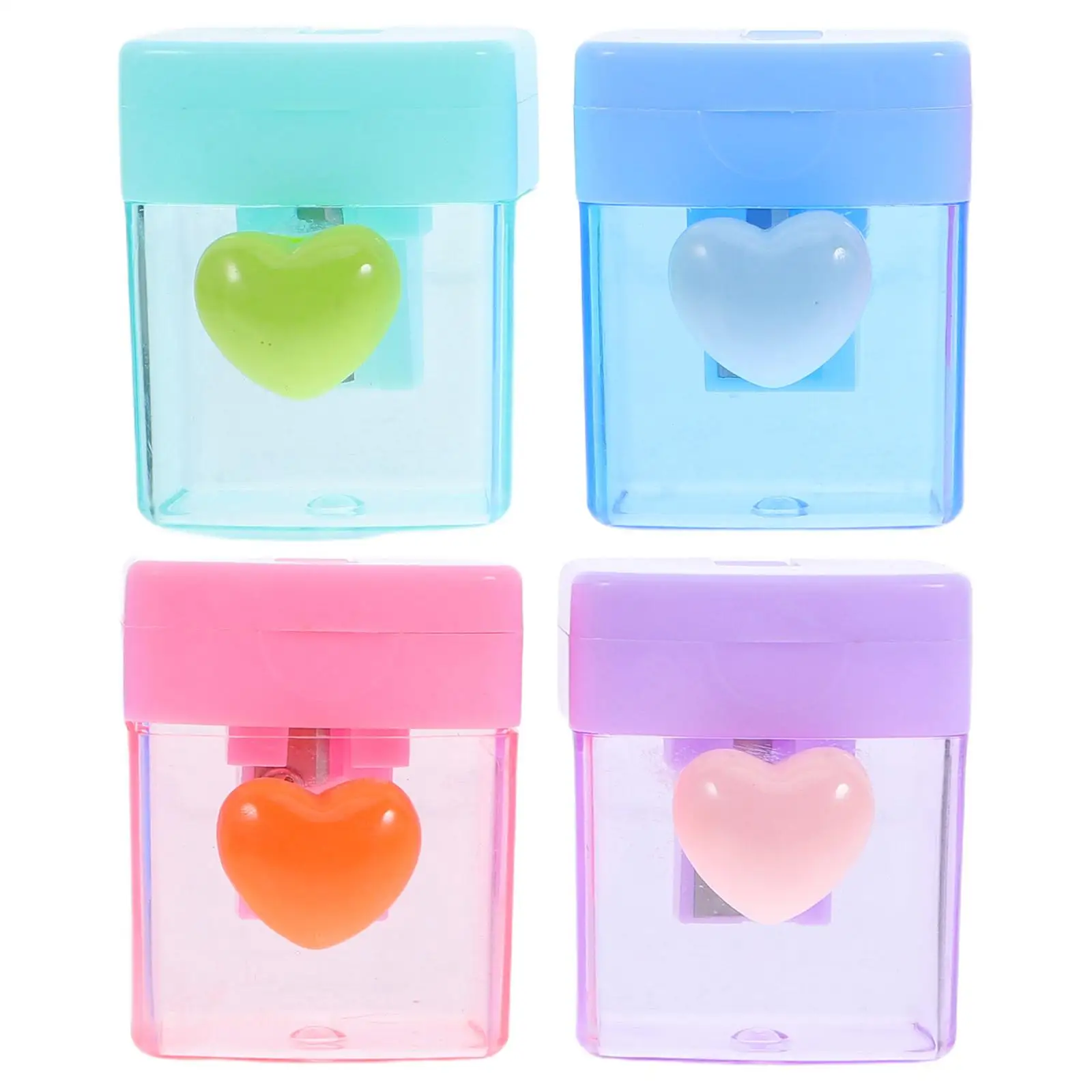 4 Pcs Single Hole Transparent Heart Shaped Pencil Sharpener Mini Plastic Crayon Child Sharpeners School Supplies Office Tools
4 Pcs Single Hole Transparent Heart Shaped Pencil Sharpener Mini Plastic Crayon Child Sharpeners School Supplies Office Tools