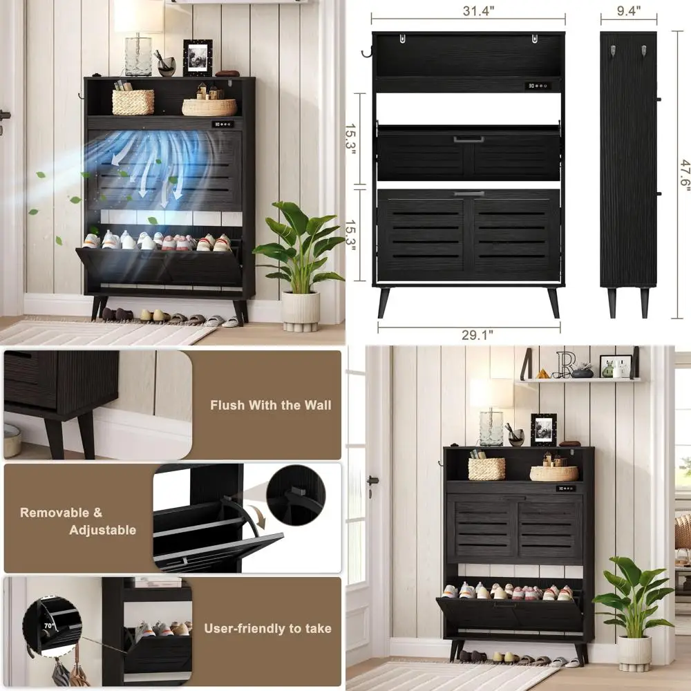 Шкаф для хранения обуви с откидными ящиками, органайзер для дезодорирования, открытое хранилище, отдельно стоящий шкаф для обуви для скрытого хранения Soluti
Шкаф для хранения обуви с откидными ящиками, органайзер для дезодорирования, открытое хранилище, отдельно стоящий шкаф для обуви для скрытого хранения Soluti