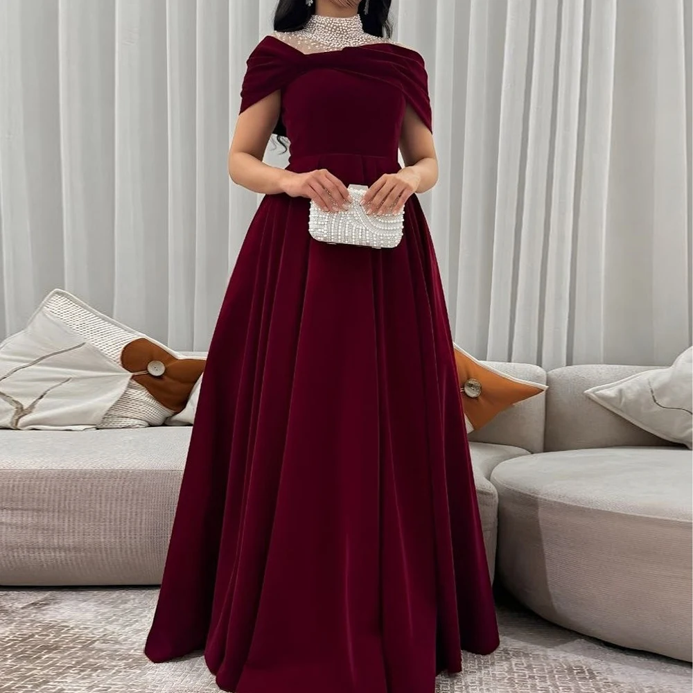 Customized A-line Evening Dresses Floor-length High-neck Sleeveless Prom Gown Fashion Beading Pleat Simple Draped Party Gown
Customized A-line Evening Dresses Floor-length High-neck Sleeveless Prom Gown Fashion Beading Pleat Simple Draped Party Gown