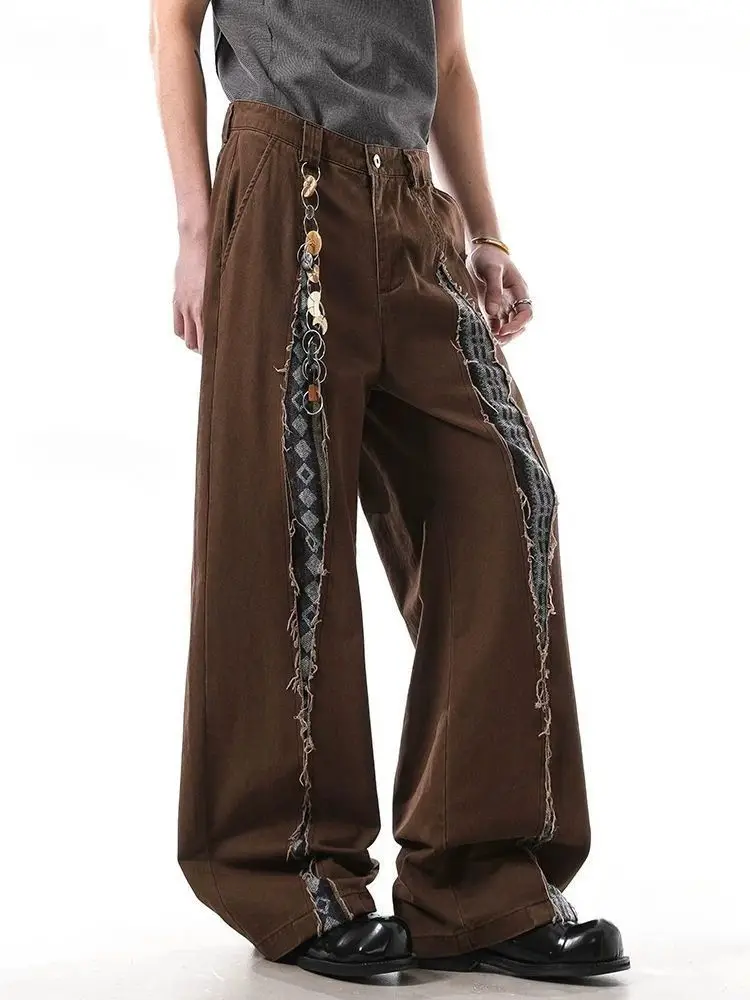 American Retro Rough Edge Splicing Rhombus Destruction Casual Pants Loose Trousers
American Retro Rough Edge Splicing Rhombus Destruction Casual Pants Loose Trousers
