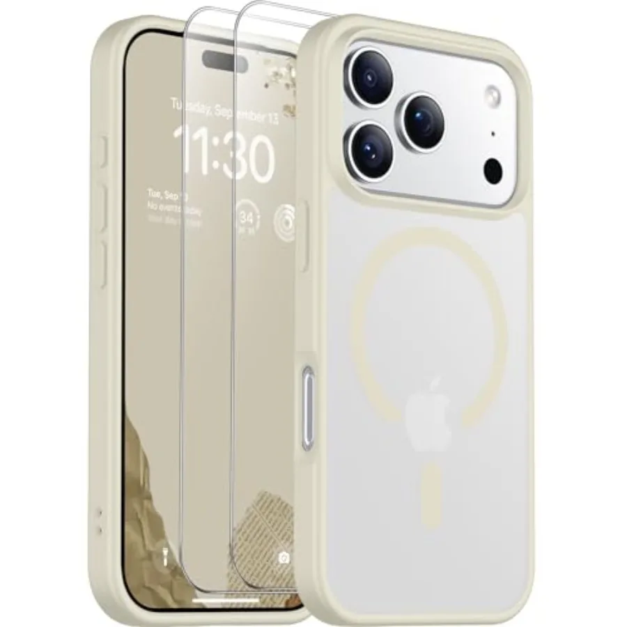 Полупрозрачный матовый магнитный чехол для телефона с защитной пленкой из закаленного стекла из 2 предметов для iPhone 17 Pro Max 6,9 дюйма, защита от царапин и F
Полупрозрачный матовый магнитный чехол для телефона с защитной пленкой из закаленного стекла из 2 предметов для iPhone 17 Pro Max 6,9 дюйма, защита от царапин и F