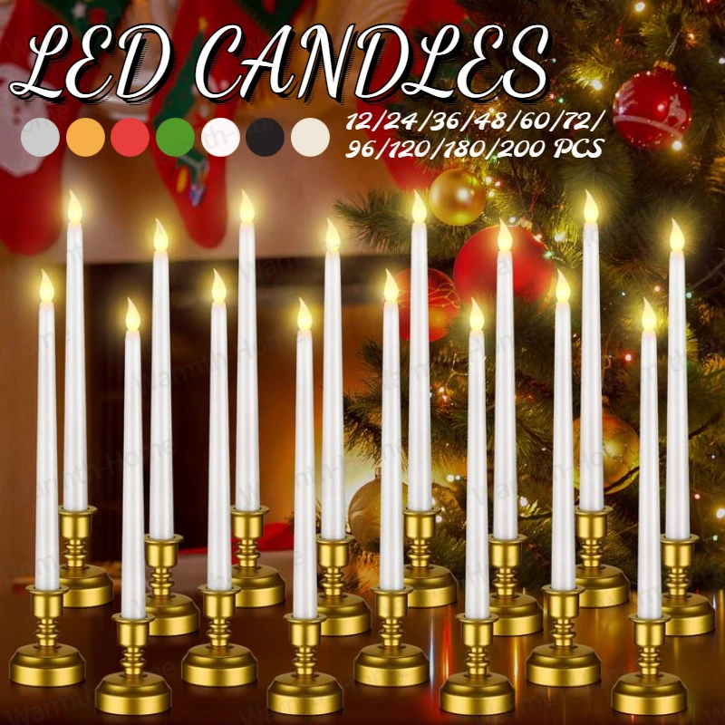 200-12 PCS Artificial LED Taper Candles Wedding Flameless Flickering Candle Battery Powered for Halloween Christmas Party Decor
200-12 PCS Artificial LED Taper Candles Wedding Flameless Flickering Candle Battery Powered for Halloween Christmas Party Decor