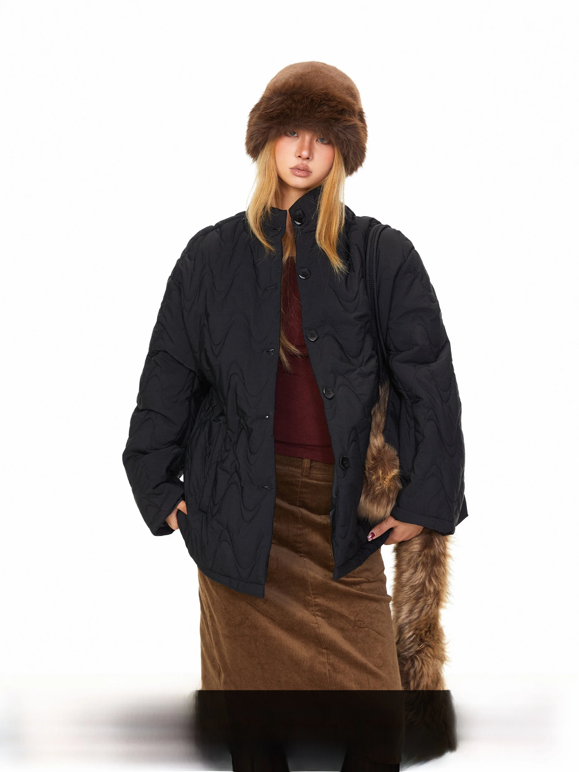 Женская хлопковая куртка Blabb в стиле ретро в американском стиле, свободная повседневная теплая куртка с воротником-стойкой, хлопковая верхняя одежда с волнистым ртом
Женская хлопковая куртка Blabb в стиле ретро в американском стиле, свободная повседневная теплая куртка с воротником-стойкой, хлопковая верхняя одежда с волнистым ртом