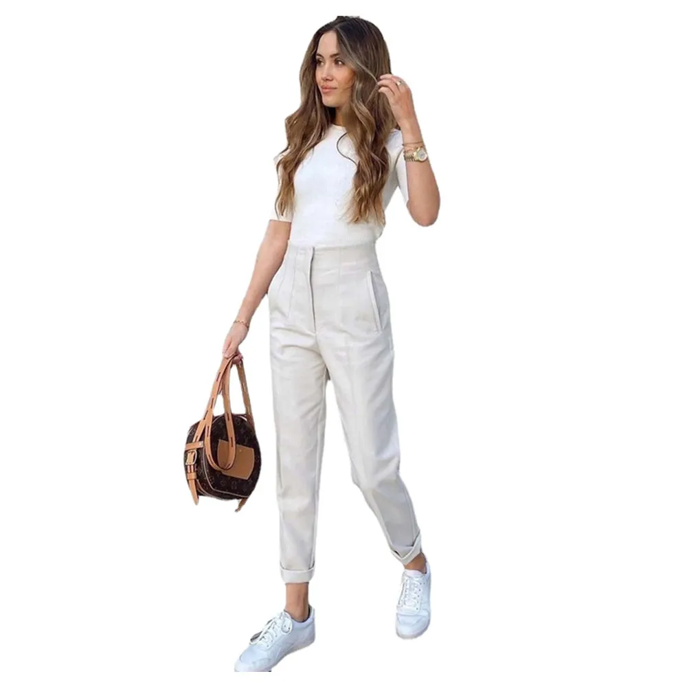 Woman Pants Chic Fashion Office Wear TRAF Pants for Women Vintage High Waist Zipper Fly Female Ankle Trousers Mujer
Woman Pants Chic Fashion Office Wear TRAF Pants for Women Vintage High Waist Zipper Fly Female Ankle Trousers Mujer