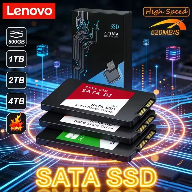 Высокоскоростной твердотельный накопитель Lenovo SSD 4 ТБ, 1 ТБ, 2 ТБ, внутренний жесткий диск SATA3 2,5 дюйма для ноутбуков, микрокомпьютеров и настольных ПК
Высокоскоростной твердотельный накопитель Lenovo SSD 4 ТБ, 1 ТБ, 2 ТБ, внутренний жесткий диск SATA3 2,5 дюйма для ноутбуков, микрокомпьютеров и настольных ПК