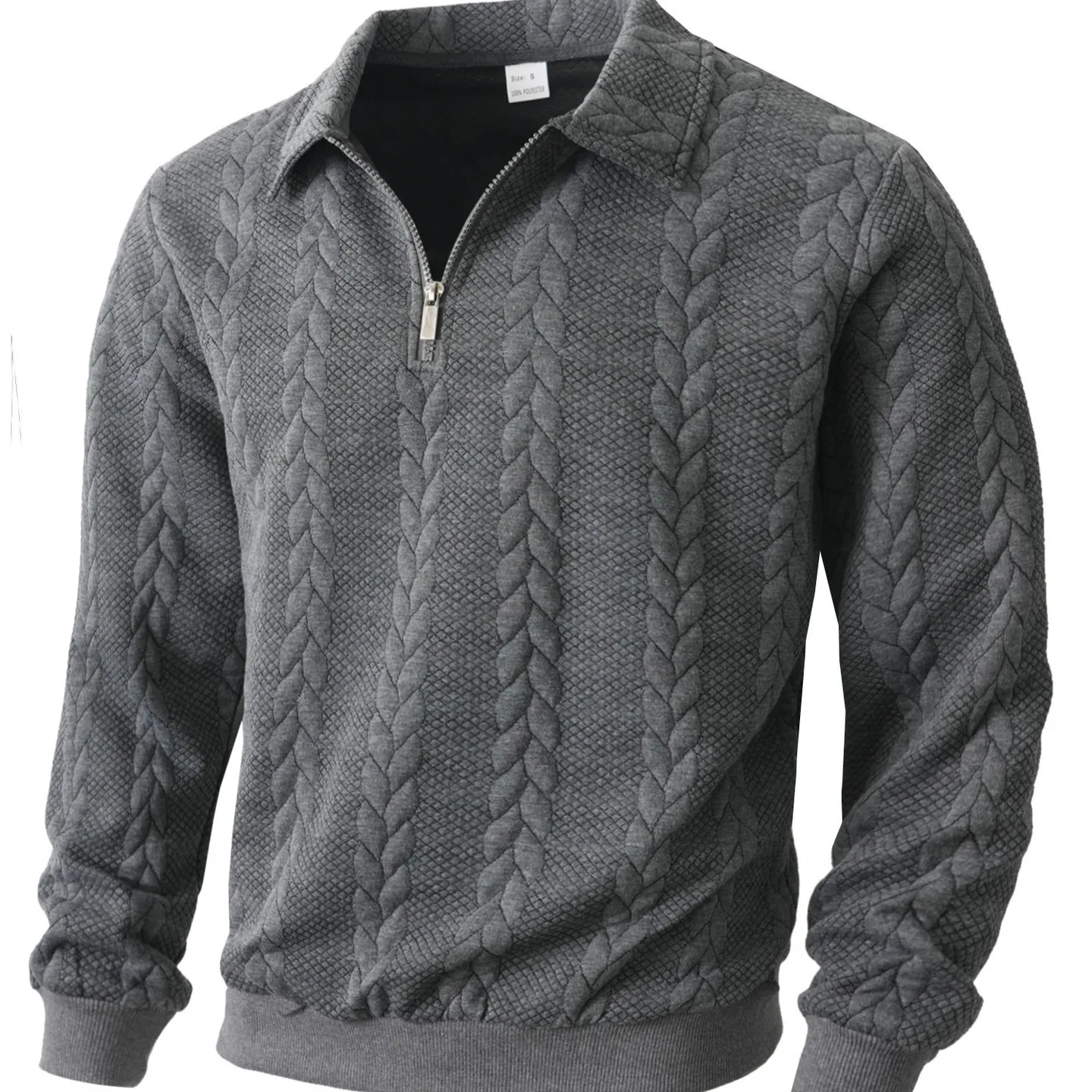 Jacquard autumn and winter lapel pullover semi-open zipper sweater casual sports men's knitting
Jacquard autumn and winter lapel pullover semi-open zipper sweater casual sports men's knitting