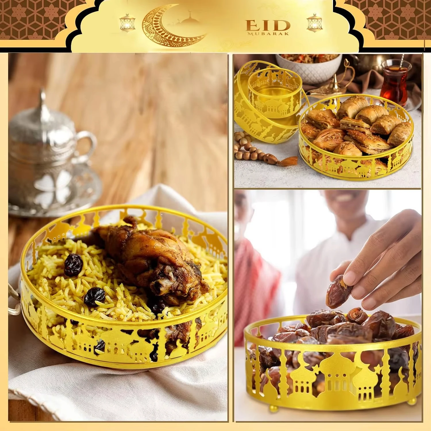 Eid Muslim Festival Supplies Tray set Islamic food for kids Stainless steel Nordic
Eid Muslim Festival Supplies Tray set Islamic food for kids Stainless steel Nordic