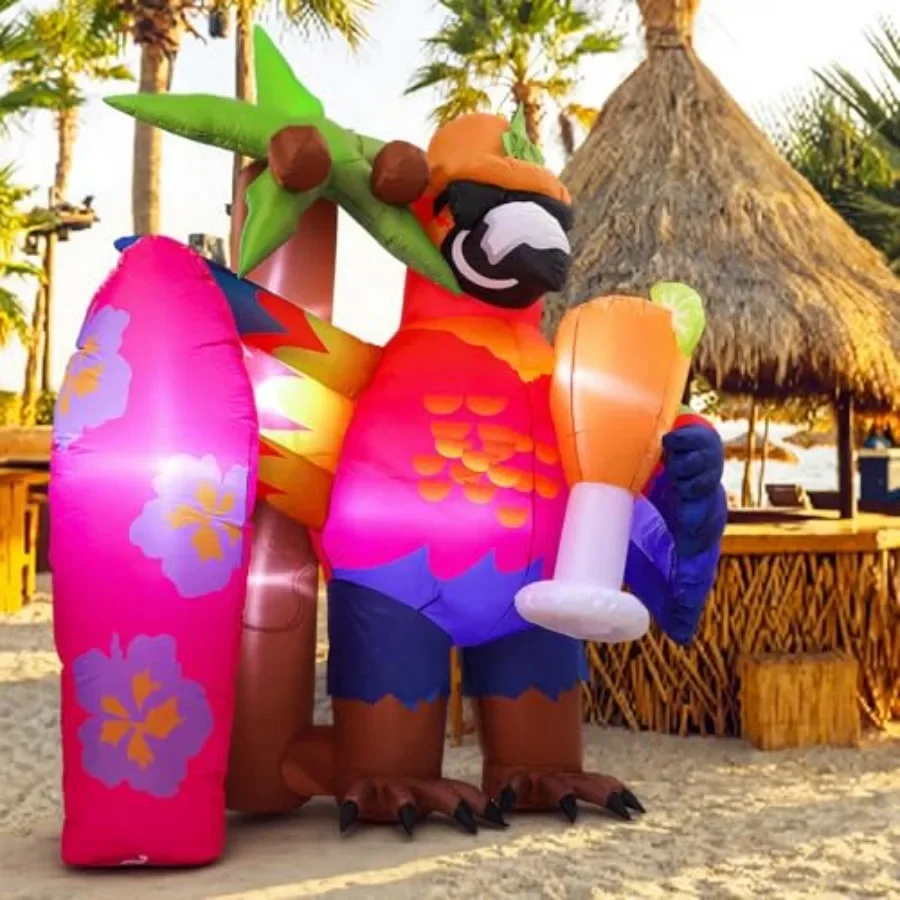 Indoor Outdoor Hawaiian Party Decor: Inflatable Parrot Palm Tree with LED Lights, Tropical Green Brown, Weather-Resistant PVC
Indoor Outdoor Hawaiian Party Decor: Inflatable Parrot Palm Tree with LED Lights, Tropical Green Brown, Weather-Resistant PVC