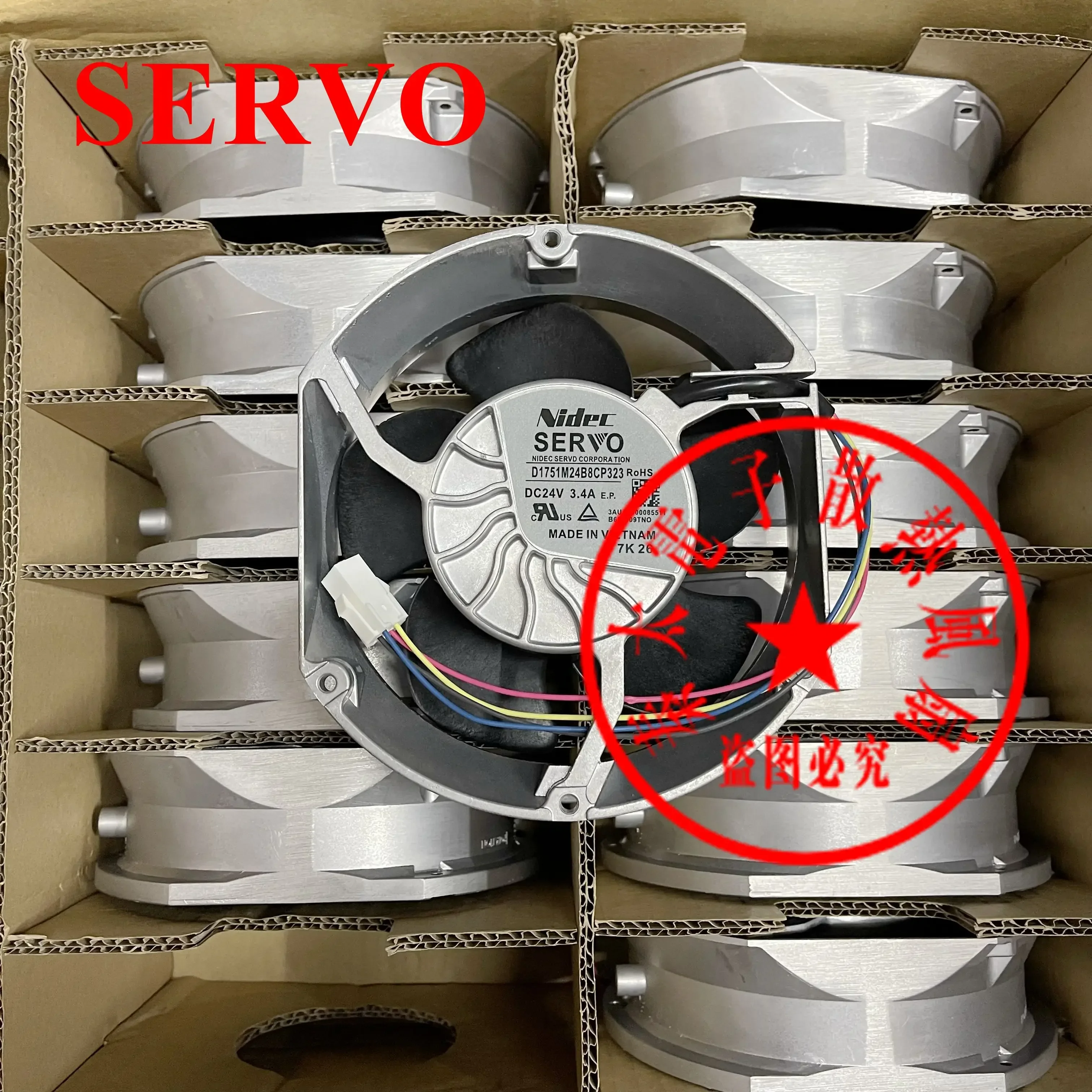 SERVO D1751M24B8CP323 DC 24V 3.4W 172x172x51mm 4-Wire Server Cooling Fan
SERVO D1751M24B8CP323 DC 24V 3.4W 172x172x51mm 4-Wire Server Cooling Fan