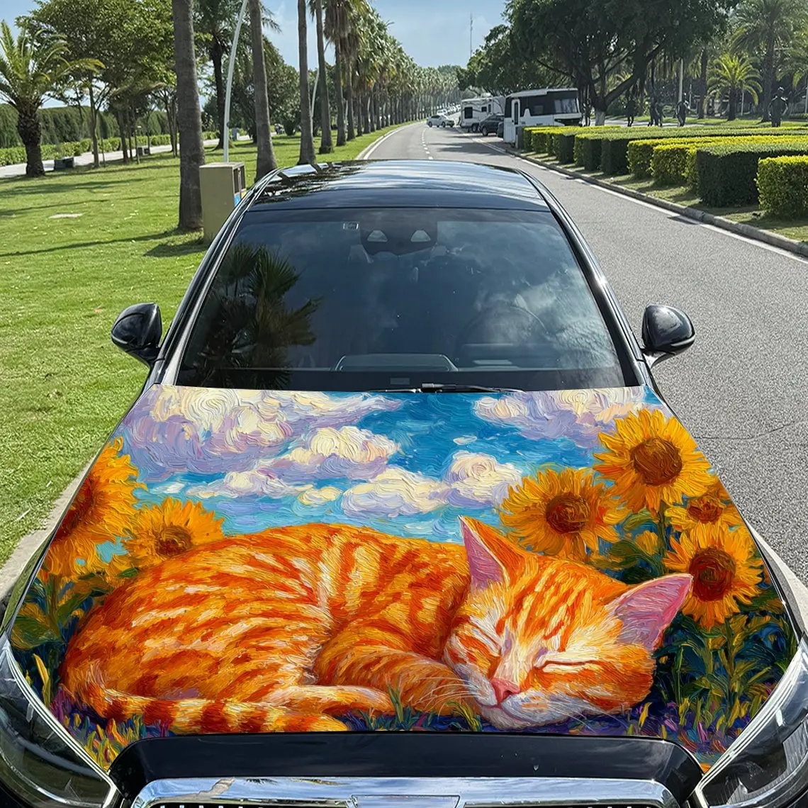 Sunflowers And Orange Cat Car Hood Protection Stickers, Car Decoration Vinyl Packaging Stickers, Can Be Used For Decorating Scra
Sunflowers And Orange Cat Car Hood Protection Stickers, Car Decoration Vinyl Packaging Stickers, Can Be Used For Decorating Scra