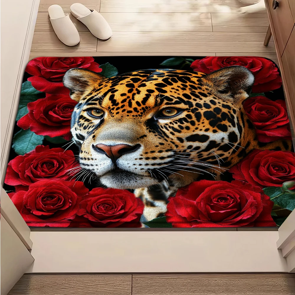 Red Roses, Flowers and Leopard Pattern Entrance Mat Men's Room Decoration Living Room Carpet Bathroom Anti Slip Rug Home Doormat
Red Roses, Flowers and Leopard Pattern Entrance Mat Men's Room Decoration Living Room Carpet Bathroom Anti Slip Rug Home Doormat