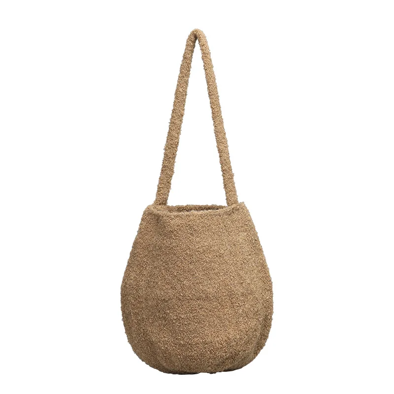 Plush Bucket Bag Women's Single Shoulder Underarm Bag Autumn and Winter Knitted Casual Tote Small Bag
Plush Bucket Bag Women's Single Shoulder Underarm Bag Autumn and Winter Knitted Casual Tote Small Bag