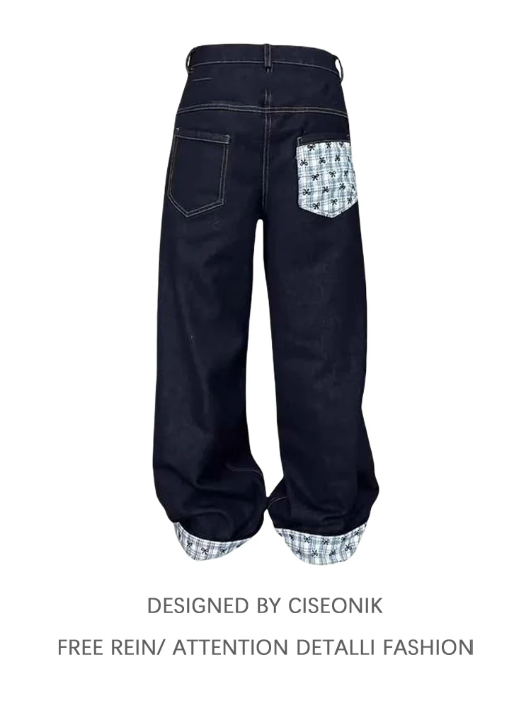 plus Size American Retro Plaid Splicing High Waist Straight Leg Jeans Women's Spring New Style Wide Leg Pants Casual Loose Fit
plus Size American Retro Plaid Splicing High Waist Straight Leg Jeans Women's Spring New Style Wide Leg Pants Casual Loose Fit