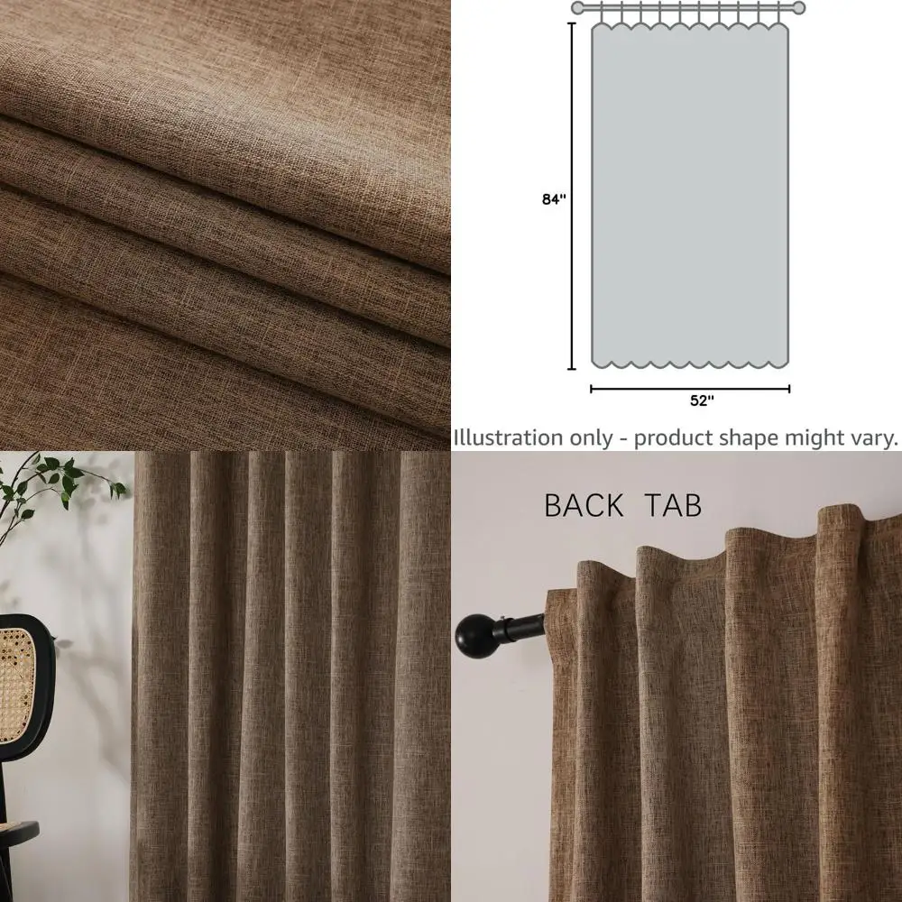 Chocolate 52x84 Inch Bamboo Textured Linen Curtains - Triple Layer, 100% Blackout, Noise Insulation, Set of 2 for Bedrooms
Chocolate 52x84 Inch Bamboo Textured Linen Curtains - Triple Layer, 100% Blackout, Noise Insulation, Set of 2 for Bedrooms