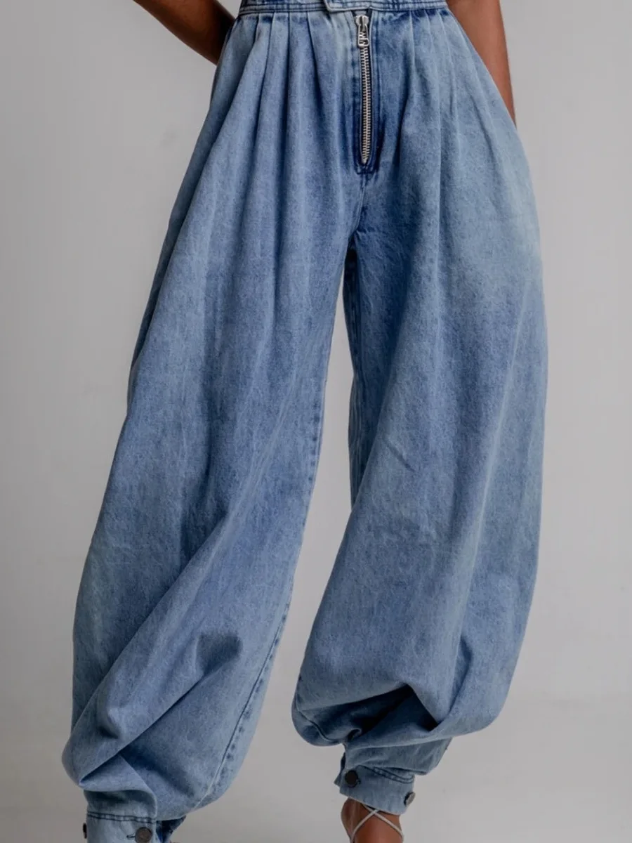 High Waist Loose Fit Casual Vintage Jeans Zipper Cuffed Denim Women's Fashion New Style Comfortable Loose Leggings
High Waist Loose Fit Casual Vintage Jeans Zipper Cuffed Denim Women's Fashion New Style Comfortable Loose Leggings